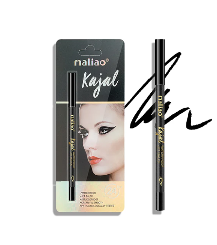 Maliao Waterproof Jet Black Kajal - Smudgeproof, Creamy & Smooth