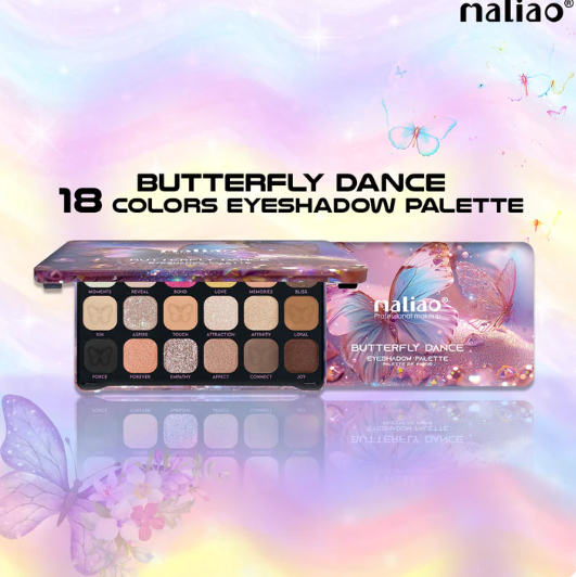 Maliao 18-Color Eyeshadow Palette – Blendable Matte & Shimmer Shades for Stunning Eye Makeup Looks – Highly Pigmented, Long-Lasting Eye Shadow Palette for All Skin Tones